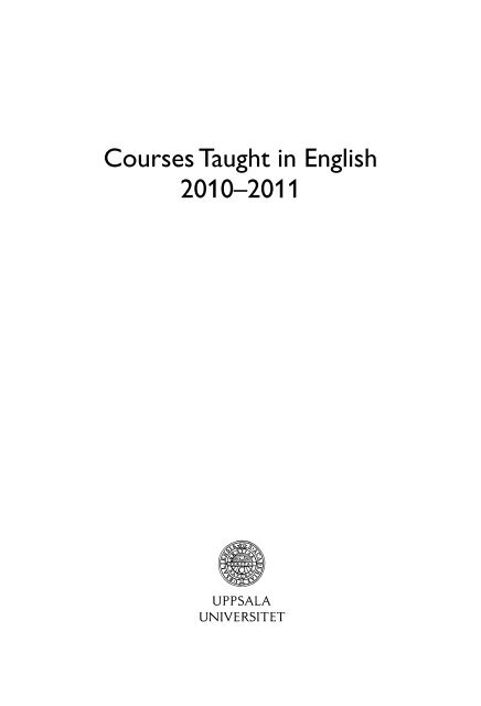 Courses Taught in English 2010–2011