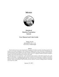 Moses manual - Statistical Machine Translation