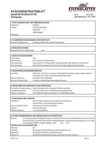 EG-SICHERHEITSDATENBLATT