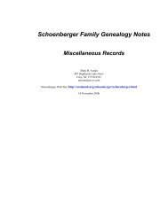 Schoenberger Family Genealogy Notes - Arslanmb.org