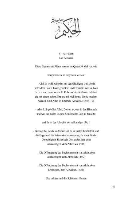 Und Allahs sind die Schönsten Namen (PDF) - Way to Allah