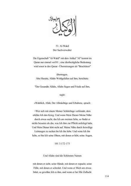 Und Allahs sind die Schönsten Namen (PDF) - Way to Allah