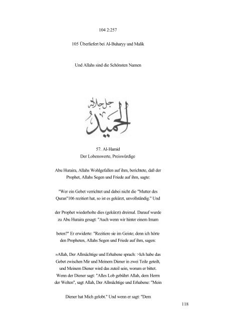 Und Allahs sind die Schönsten Namen (PDF) - Way to Allah