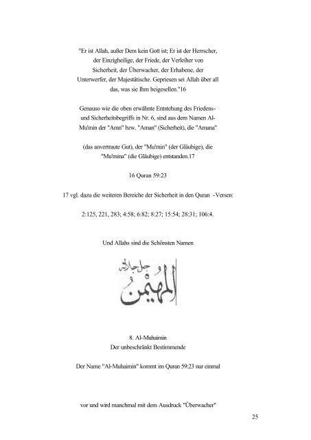 Und Allahs sind die Schönsten Namen (PDF) - Way to Allah