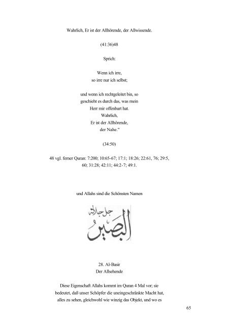 Und Allahs sind die Schönsten Namen (PDF) - Way to Allah