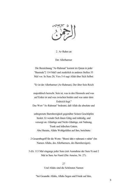 Und Allahs sind die Schönsten Namen (PDF) - Way to Allah