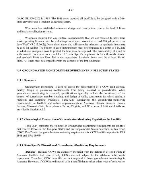 Coal Combustion Waste Management at - DOE - Fossil Energy ...