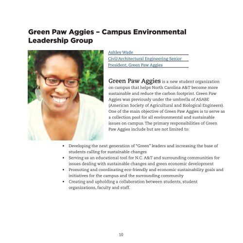 Greening Sustainability Brochure - North Carolina A&T State ...