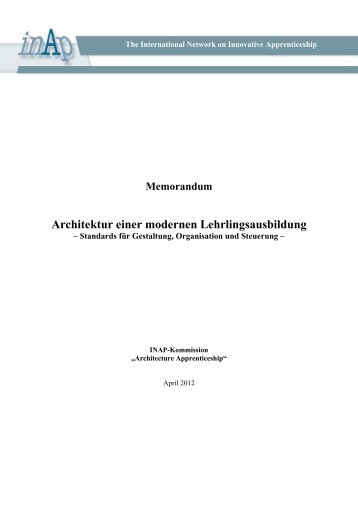 Architektur einer modernen Lehrlingsausbildung ... - Bildungsklick