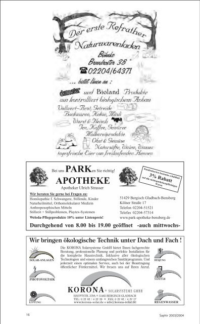 Download der Saphir - Freie Waldorfschule Bergisch Gladbach