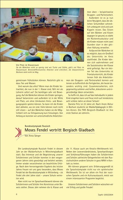 Download der Saphir - Freie Waldorfschule Bergisch Gladbach