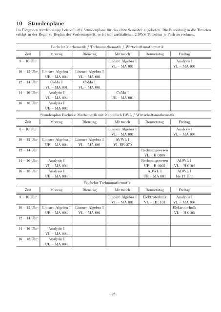 Studienfuehrer Mathematik (PDF, 950,1 KB) - Institut für Mathematik ...