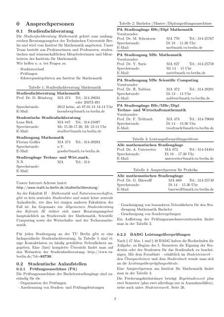 Studienfuehrer Mathematik (PDF, 950,1 KB) - Institut für Mathematik ...