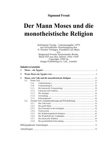 Der Mann Moses und die monotheistische Religion - auf den Seiten ...