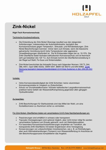 Zink-Nickel - Holzapfel Group