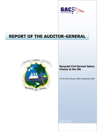 Report of the Auditor-General On the Recycled - General Auditing ...