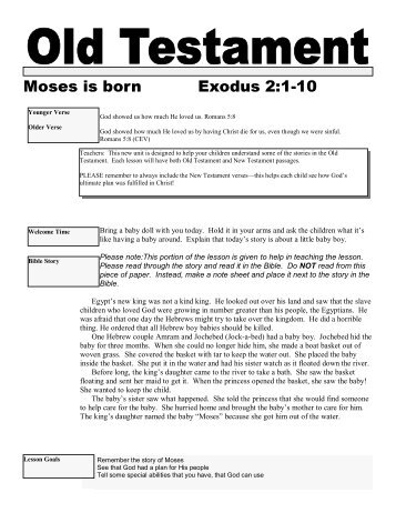 Moses is born Exodus 2:1-10 - Mission Arlington