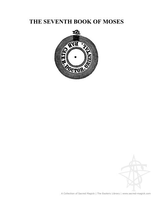 Where Can I Get The Seventh Book Of Moses the seventh book of moses - Holy Order of the Golden Dawn Canada