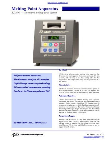 Melting Point Apparatus - Prager Elektronik