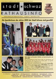 Die SportlerInnen des Jahres 2005 der Stadt Schwaz sind gewählt