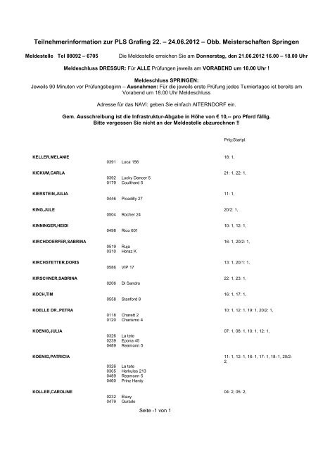 Grafing Teilnehmerinfo 2012 - die meldestelle