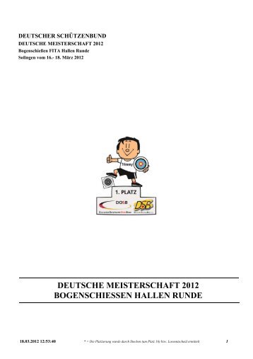 Deutsche Meisterschaft 2012 - Bogen Hallenrunde - TuS Barop