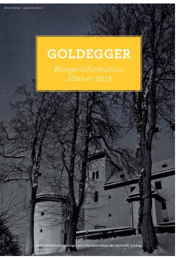 Bürgerinfo Jänner 2013 - Gemeinde Goldegg