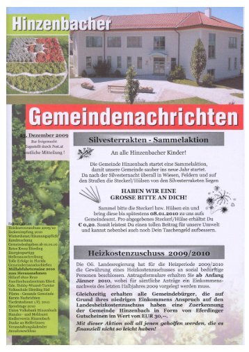Gemeindenachrichten vom (2,57 MB) - Hinzenbach