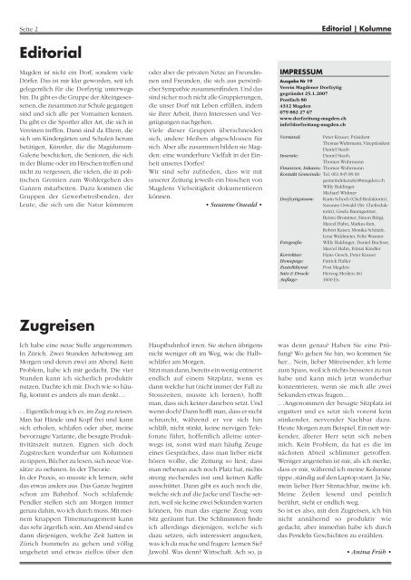 Ausgabe 1/2011 - Magdener Dorfzytig