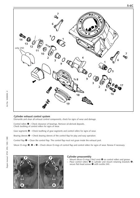 250/300/380 sx,mxc,exc repair manual engine - Tanga Moteurs