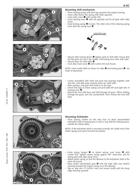 250/300/380 sx,mxc,exc repair manual engine - Tanga Moteurs