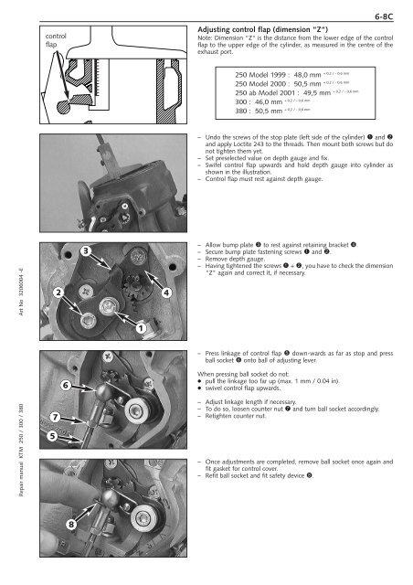 250/300/380 sx,mxc,exc repair manual engine - Tanga Moteurs