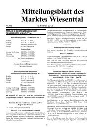 AMTLICHE BEKANNTMACHUNGEN - Markt Wiesenttal