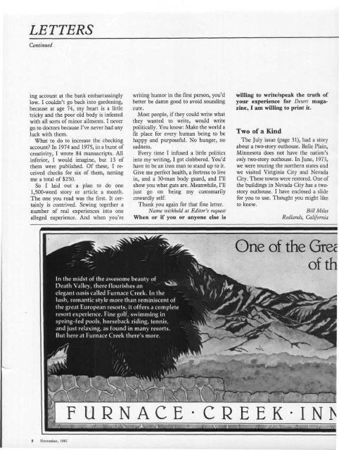 fea I >. • - Desert Magazine of the Southwest