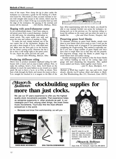 NOVEMBER/DECEMBER 1983, No. 43, $3.50 Making ... - Wood Tools