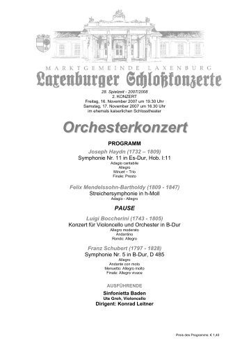 Orchesterkonzert - in Laxenburg
