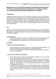 Grundsätze: Interkantonale Bildungsbewilligung - SBBK