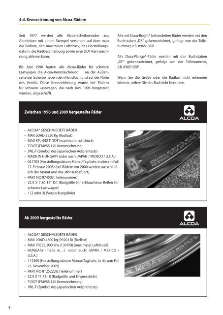 Alcoa Wheel Serviceanleitung