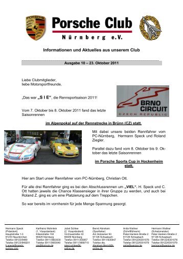 Porscheclub Info Ausgabe 10-2011 - porsche-club-nuernberg.de