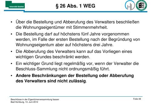 Vorbereitung, Beschlusskompetenzen - Verband der ...