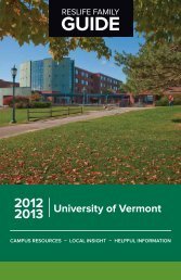 GUIDE University of Vermont 2012 2013 - University Parent
