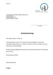 Aufnahmeantrag - Verband der Immobilienverwalter Hessen eV