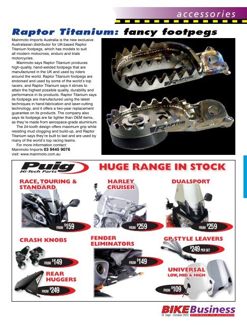 australia's motorcycle parts & accessories industry - Bike Business ...