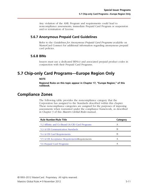 Maestro Global Rules (PDF) - MasterCard