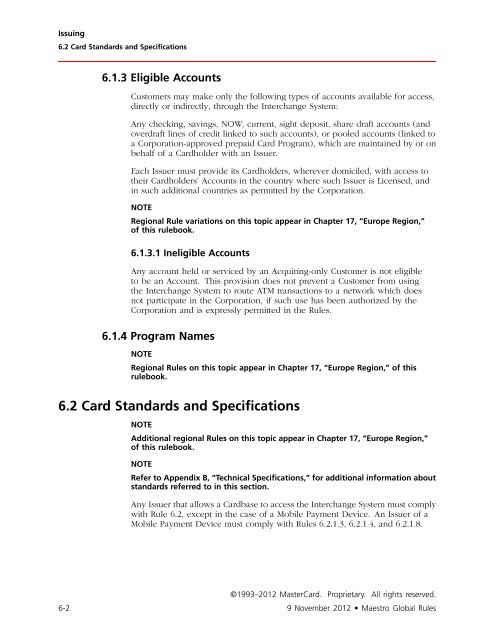 Maestro Global Rules (PDF) - MasterCard