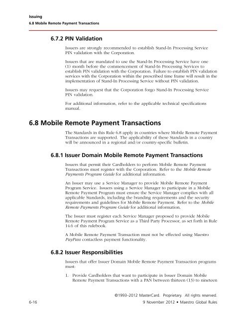 Maestro Global Rules (PDF) - MasterCard