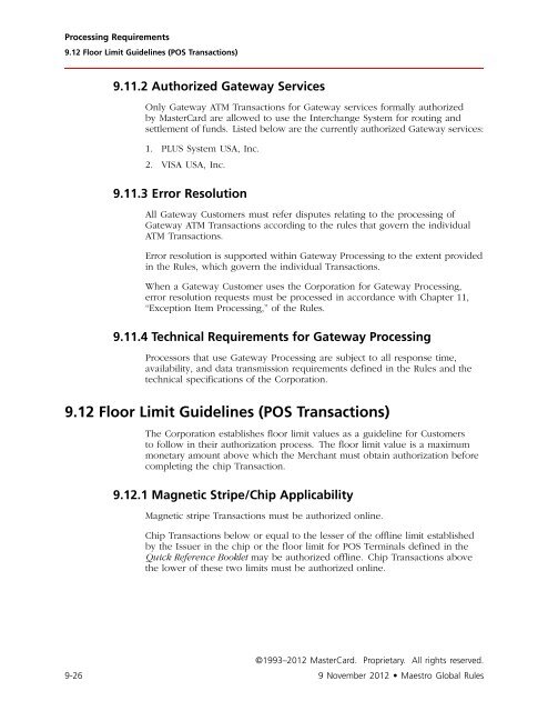 Maestro Global Rules (PDF) - MasterCard