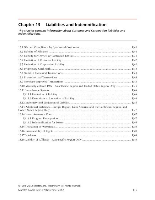 Maestro Global Rules (PDF) - MasterCard