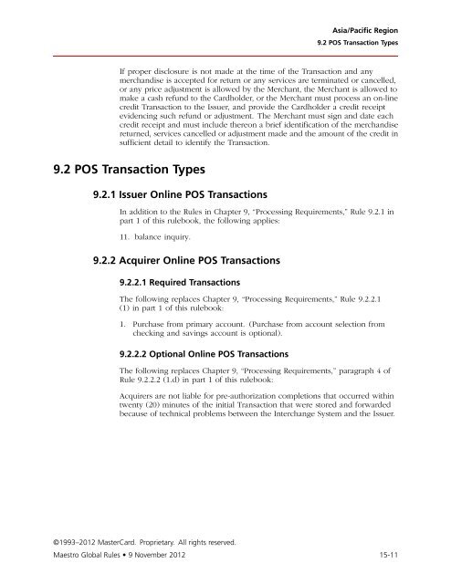 Maestro Global Rules (PDF) - MasterCard