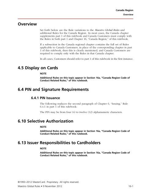 Maestro Global Rules (PDF) - MasterCard